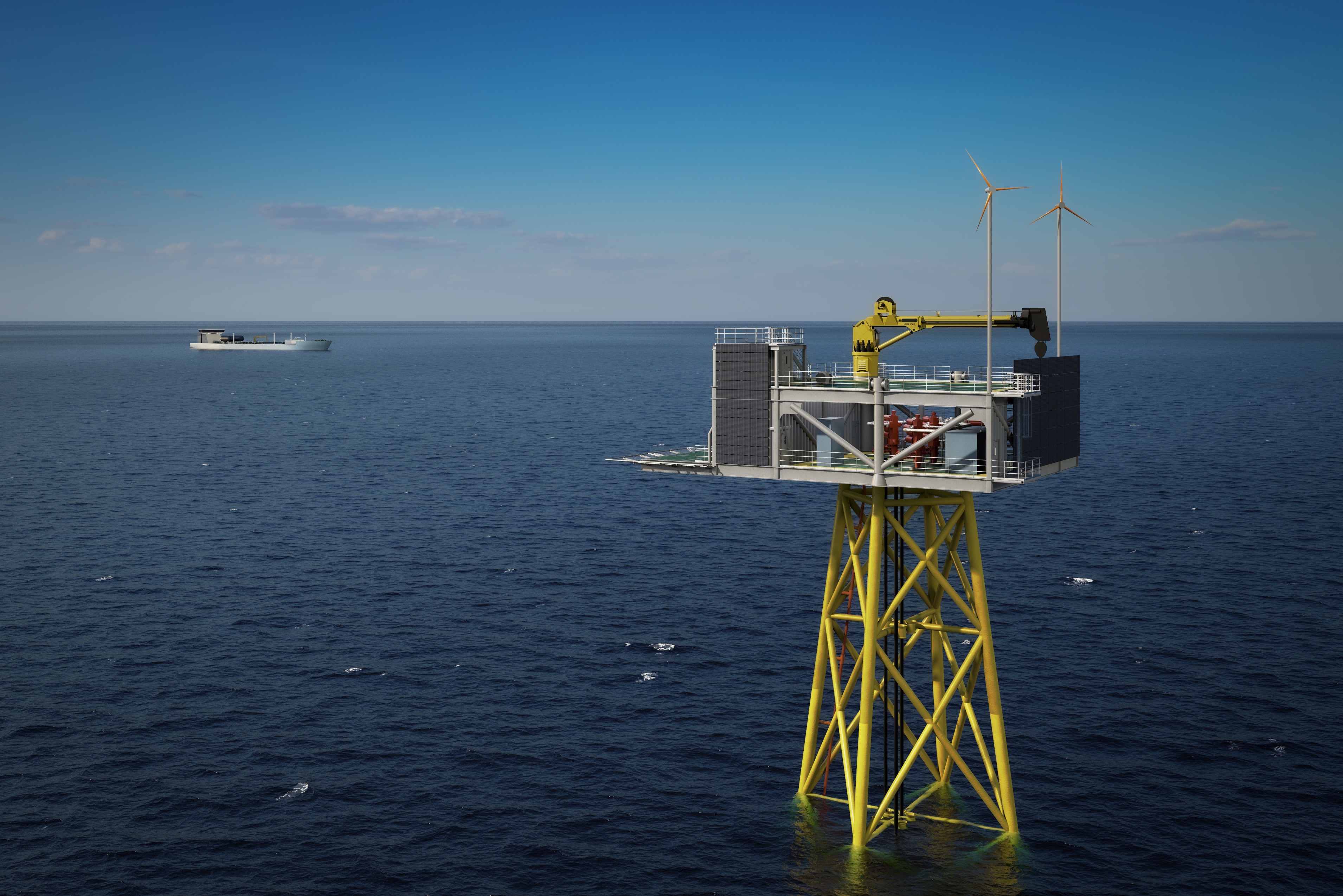 Trudvang unmanned wellhead platform with carrier